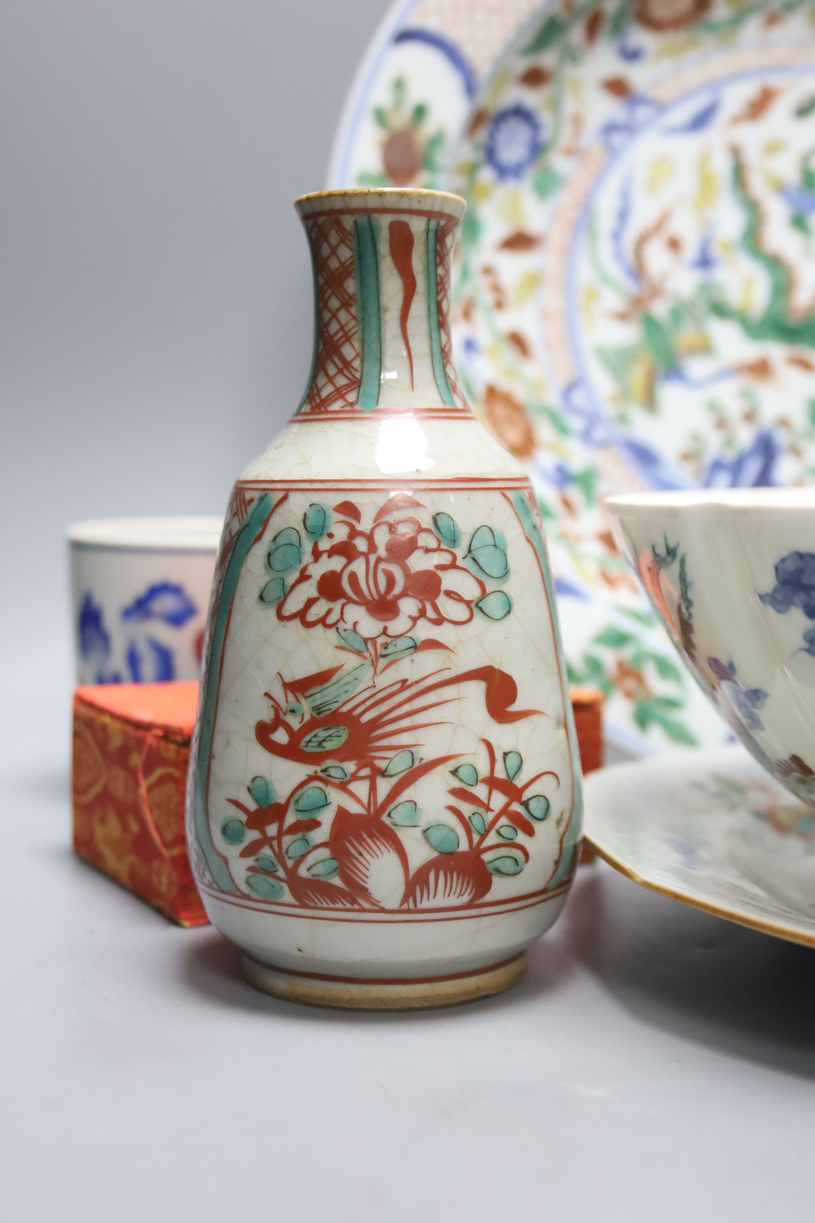 A group of Chinese polychrome porcelain plates, vases, bowls and dishes, 18th–20th century